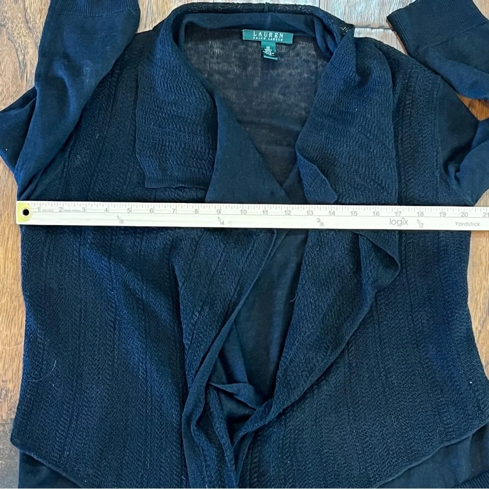 Lauren Ralph Lauren  100% Linen Open Cardigan Size Medium Sweater Light-weight - Picture 14 of 15